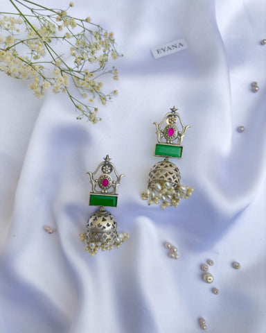 Hiana Earrings Pink & Green