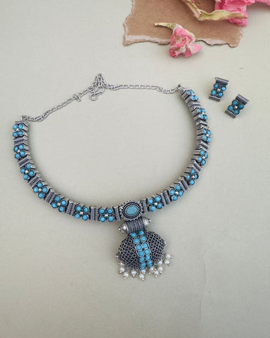 Elsie Choker Set Blue