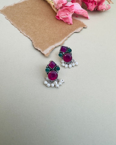 Siana Studs Red & Green