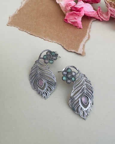 Niana Earrings Aqua & Lilac