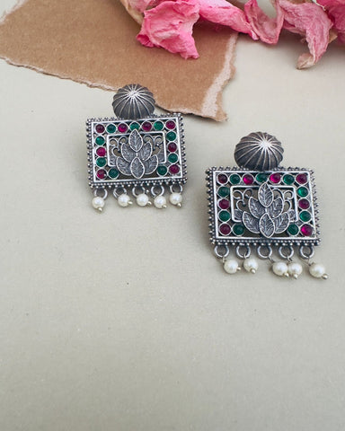 Oiana Earrings Green & Mehroon