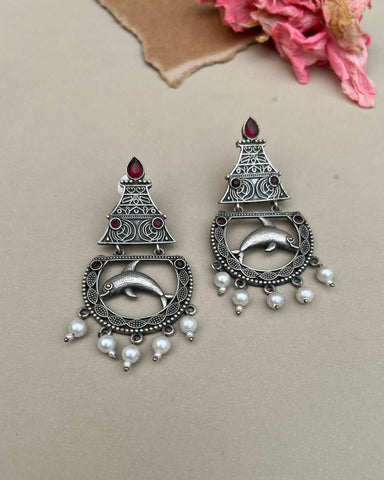 Meena Earrings Red